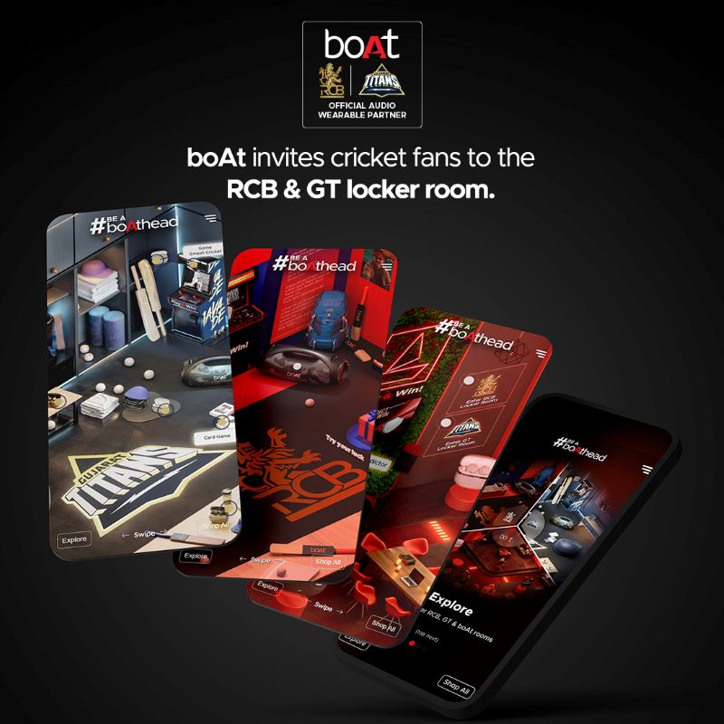 Ultimate Fan Experience: boAt Invites cricket fans to the RCB & GT locker room.

