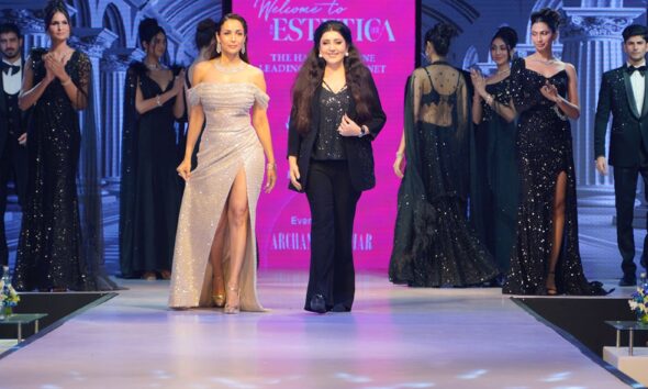 Malaika Arora Dazzles in Archana Kochhar's "Midnight Ebony" Collection at Delhi Fashion Show