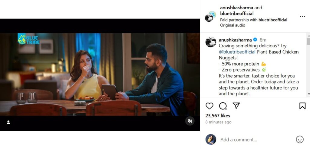 Virat and Anushka Star in Blue Tribe Food's Latest Video Campaign