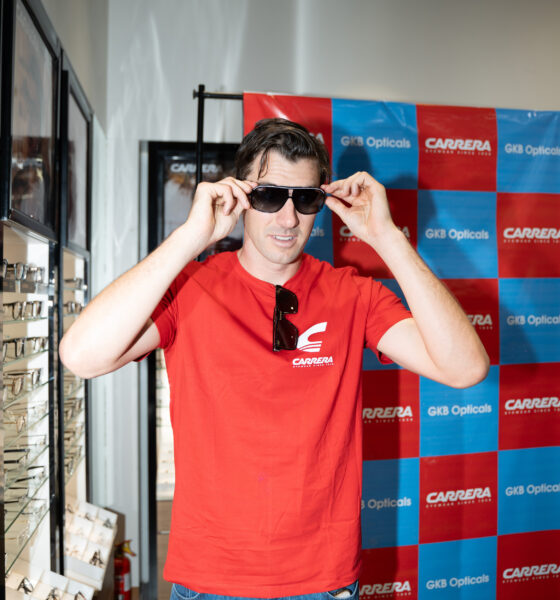 Cricket Star Pat Cummins Visits GKB Opticals Store in Hyderabad