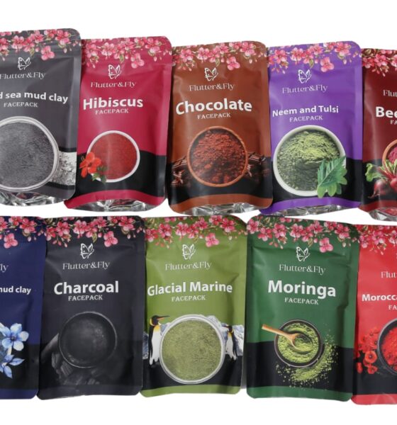 10 variants of facepacks with different blends of herbs