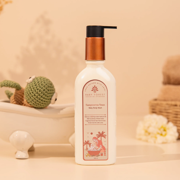 Baby Care Essentials Every Parent Needs This Summer 117 Baby Forest Nikhrae Kesh Baby Shampoo and Scalp Cleanser with Hibiscus Leaves and Mungbean for healthy baby hair and scalp.