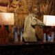 The Stallion handcrafted ceramic horse sculpture with oceanic blue glaze by The Great Eastern Home.